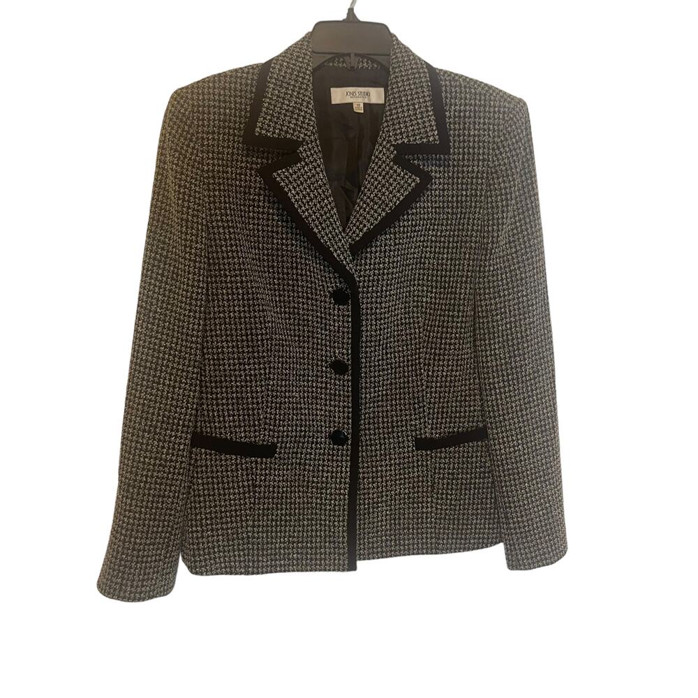 Jones Studio Separates Vintage Y2k Plus Size 16 Houndstooth‎ 3 Button Blazer